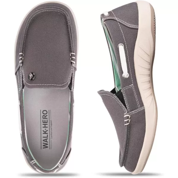 Womens Slip On Shoes - Casual Boat Loafers Shoes for Women with Arch Support - Plantar Fasciitis Canvas Sneakers for Daily Walking