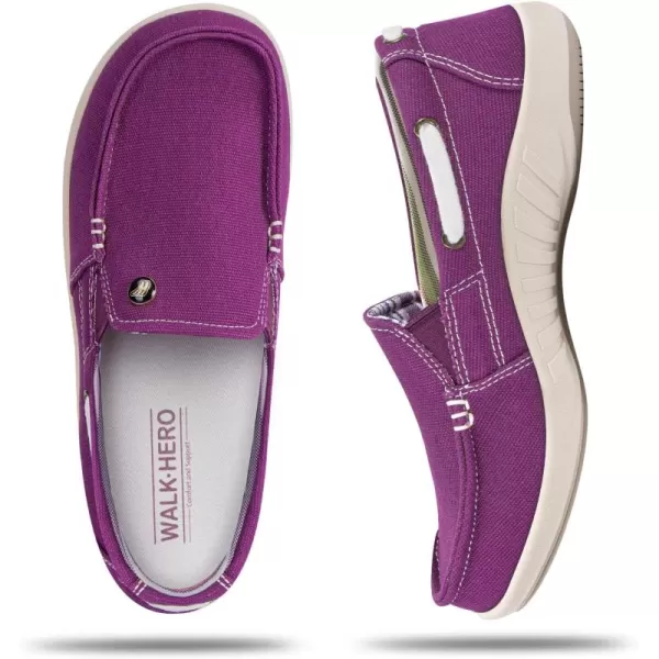 Womens Slip On Shoes - Casual Boat Loafers Shoes for Women with Arch Support - Plantar Fasciitis Canvas Sneakers for Daily Walking