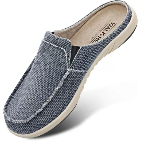 Womens Slippers with Arch Support, Walkhero House Slippers for Women with Suede Insole and Velvet Lining, Slip on Clog Indoor Outdoor House Shoes with Anti-Skid Rubber Sole