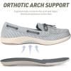 imageSlip On Shoes Women  Casual Comfortable Boat Shoes for Women with Arch Support  Orthopedic Canvas Loafers Shoes for Plantar Fasciitis ampamp Daily WalkingNavy Pinstripe