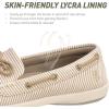 imageSlip On Shoes Women  Casual Comfortable Boat Shoes for Women with Arch Support  Orthopedic Canvas Loafers Shoes for Plantar Fasciitis ampamp Daily WalkingBeige Pinstripe