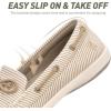 imageSlip On Shoes Women  Casual Comfortable Boat Shoes for Women with Arch Support  Orthopedic Canvas Loafers Shoes for Plantar Fasciitis ampamp Daily WalkingBeige Pinstripe