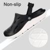 imageMens Womens Orthotic Clogs Garden Shoes Arch Support Slipon Mules Outdoor Beach Slippers Plantar Fasciitis with Adjustable Back StrapBlackWhite