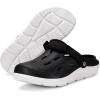imageMens Womens Orthotic Clogs Garden Shoes Arch Support Slipon Mules Outdoor Beach Slippers Plantar Fasciitis with Adjustable Back StrapBlackWhite