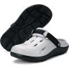 imageMens Womens Orthotic Clogs Garden Shoes Arch Support Slipon Mules Outdoor Beach Slippers Plantar Fasciitis with Adjustable Back StrapWhite