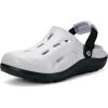 imageMens Womens Orthotic Clogs Garden Shoes Arch Support Slipon Mules Outdoor Beach Slippers Plantar Fasciitis with Adjustable Back StrapWhite
