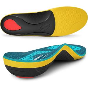 imageWalkHero Heavy Duty High Arch Support Insoles 220lbs High Arch Support Orthotics Inserts for Plantar Fasciitis Flat Feet Pronation and Heel Pain Mens 10105  Womens 12125 Coral GreenCoral Green