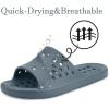 imageGaatpot Shower Shoes for Womens Mens Massage Pool Slides with Arch Support Quick Drying Beach Slippers Summer Non Slip Bathroom Indoor Outdoor House Sandals with Drain HolesGrey