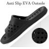 imageGaatpot Shower Shoes for Womens Mens Massage Pool Slides with Arch Support Quick Drying Beach Slippers Summer Non Slip Bathroom Indoor Outdoor House Sandals with Drain HolesBlack
