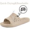 imageGaatpot Shower Shoes for Womens Mens Massage Pool Slides with Arch Support Quick Drying Beach Slippers Summer Non Slip Bathroom Indoor Outdoor House Sandals with Drain HolesKhaki