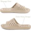 imageGaatpot Shower Shoes for Womens Mens Massage Pool Slides with Arch Support Quick Drying Beach Slippers Summer Non Slip Bathroom Indoor Outdoor House Sandals with Drain HolesKhaki