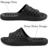 imageGaatpot Shower Shoes for Womens Mens Massage Pool Slides with Arch Support Quick Drying Beach Slippers Summer Non Slip Bathroom Indoor Outdoor House Sandals with Drain HolesBlack