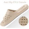imageGaatpot Shower Shoes for Womens Mens Massage Pool Slides with Arch Support Quick Drying Beach Slippers Summer Non Slip Bathroom Indoor Outdoor House Sandals with Drain HolesKhaki