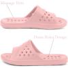 imageGaatpot Shower Shoes for Womens Mens Massage Pool Slides with Arch Support Quick Drying Beach Slippers Summer Non Slip Bathroom Indoor Outdoor House Sandals with Drain HolesPink