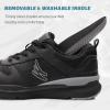 imageMens Walking Shoes for Plantar Fasciitis Orthopedic Sneakers for Men with Arch Support Comfortable Casual Shoes for Pain Relief with Non Slip Rubber SoleBlack