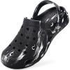 imageMens Womens Garden Clogs Shoes with Arch Support Unisex Gardening Slip on Sandals Beach Slippers Shoes TieDye ClogBlack