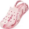 imageMens Womens Garden Clogs Shoes with Arch Support Unisex Gardening Slip on Sandals Beach Slippers Shoes TieDye ClogPink