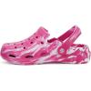 imageMens Womens Garden Clogs Shoes with Arch Support Unisex Gardening Slip on Sandals Beach Slippers Shoes TieDye ClogRose Red