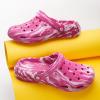 imageMens Womens Garden Clogs Shoes with Arch Support Unisex Gardening Slip on Sandals Beach Slippers Shoes TieDye ClogRose Red