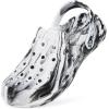 imageMens Womens Garden Clogs Shoes with Arch Support Unisex Gardening Slip on Sandals Beach Slippers Shoes TieDye ClogWhite