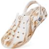 imageMens Womens Garden Clogs Shoes with Arch Support Unisex Gardening Slip on Sandals Beach Slippers Shoes TieDye ClogWhiteKhaki