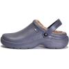 imageUnisex Adult Mens and Womens Fur Lined Fuzzy Slippers Clog Waterproof Fur Lining Garden Shoes Indoor Outdoor MulesDeep Grey 85women75men 40 EU
