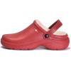 imageWomen Men Garden Shoes Lined Clogs Waterproof House Slippers Fluffy Faux Fur Plush Lining Indoor Outdoor Mules AntiSkid SoleRed 95women85men 41 EU