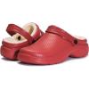 imageWomen Men Garden Shoes Lined Clogs Waterproof House Slippers Fluffy Faux Fur Plush Lining Indoor Outdoor Mules AntiSkid SoleRed 95women85men 41 EU