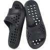 imageGaatpot Shower Shoes for Womens Mens Massage Pool Slides with Arch Support Quick Drying Beach Slippers Summer Non Slip Bathroom Indoor Outdoor House Sandals with Drain HolesBlack