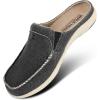 imageWomens Slippers with Arch Support Walkhero House Orthopedic Slippers for Women with Suede Insole and Velvet Lining Slip on Clog Indoor Outdoor House Shoes with AntiSkid Rubber SoleBlack