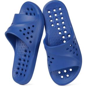 imageGaatpot Shower Shoes for Womens Mens Massage Pool Slides with Arch Support Quick Drying Beach Slippers Summer Non Slip Bathroom Indoor Outdoor House Sandals with Drain HolesBlue