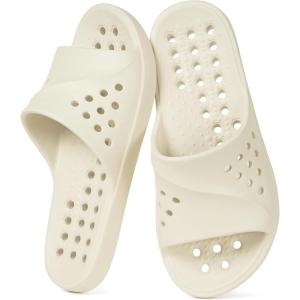 imageGaatpot Shower Shoes for Womens Mens Massage Pool Slides with Arch Support Quick Drying Beach Slippers Summer Non Slip Bathroom Indoor Outdoor House Sandals with Drain HolesBeige