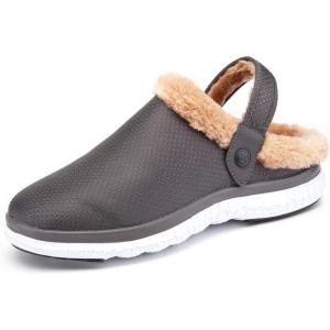 imageGaatpot Womens Mens Lined Clogs Winter Warm Garden Slippers Comfortable Fleece Lining Slip On Shoes Indoor Outdoor Mules
