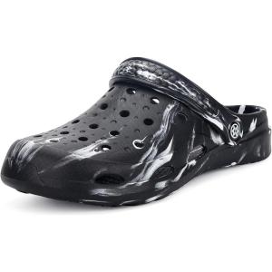 imageMens Womens Garden Clogs Shoes with Arch Support Unisex Gardening Slip on Sandals Beach Slippers Shoes TieDye ClogBlack