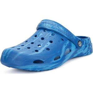 imageMens Womens Garden Clogs Shoes with Arch Support Unisex Gardening Slip on Sandals Beach Slippers Shoes TieDye ClogBlue