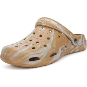 imageMens Womens Garden Clogs Shoes with Arch Support Unisex Gardening Slip on Sandals Beach Slippers Shoes TieDye ClogKhaki