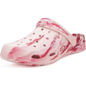 imageMens Womens Garden Clogs Shoes with Arch Support Unisex Gardening Slip on Sandals Beach Slippers Shoes TieDye ClogPink