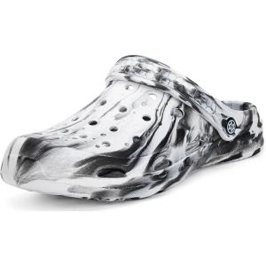 imageMens Womens Garden Clogs Shoes with Arch Support Unisex Gardening Slip on Sandals Beach Slippers Shoes TieDye ClogWhite