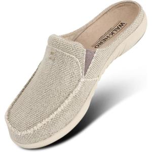 imageWomens Slippers with Arch Support Walkhero House Orthopedic Slippers for Women with Suede Insole and Velvet Lining Slip on Clog Indoor Outdoor House Shoes with AntiSkid Rubber SoleCream