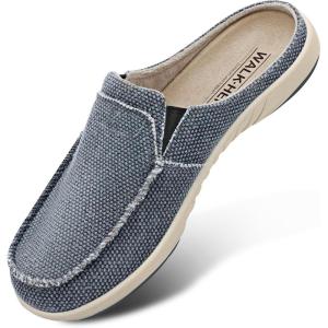 imageWomens Slippers with Arch Support Walkhero House Orthopedic Slippers for Women with Suede Insole and Velvet Lining Slip on Clog Indoor Outdoor House Shoes with AntiSkid Rubber SoleNavy