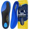imageWalkHero 220 lbs Medium Arch Support InsertsHeavy Duty Plantar Fasciitis Insoles for Men WomenOrthotic Inserts for Pain ReliefWork Boot Insole with Heel Cushioning Mens 9105  Womens 11125Blue