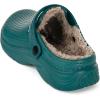 imageWomens Mens Fur Lined Clogs Waterproof Garden Shoes Winter Warm Fleece Lining Fuzzy House Home Slippers Indoor Outdoor MulesGreen
