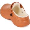 imageWomens Mens Fur Lined Clogs Waterproof Garden Shoes Winter Warm Fleece Lining Fuzzy House Home Slippers Indoor Outdoor MulesOrange
