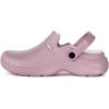 imageWomens Mens Fur Lined Clogs Waterproof Garden Shoes Winter Warm Fleece Lining Fuzzy House Home Slippers Indoor Outdoor MulesPurple