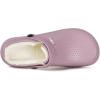 imageWomens Mens Fur Lined Clogs Waterproof Garden Shoes Winter Warm Fleece Lining Fuzzy House Home Slippers Indoor Outdoor MulesPurple