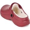 imageWomens Mens Fur Lined Clogs Waterproof Garden Shoes Winter Warm Fleece Lining Fuzzy House Home Slippers Indoor Outdoor MulesRed