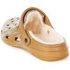 imageMens Womens Lined Garden Clogs Unisex Fur Lining Gardening Slip on Sandals Winter House Home Fuzzy Slippers with Arch SupportKhaki