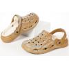 imageMens Womens Lined Garden Clogs Unisex Fur Lining Gardening Slip on Sandals Winter House Home Fuzzy Slippers with Arch SupportKhaki