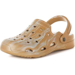 imageMens Womens Lined Garden Clogs Unisex Fur Lining Gardening Slip on Sandals Winter House Home Fuzzy Slippers with Arch SupportKhaki