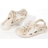 imageMens Womens Lined Garden Clogs Unisex Fur Lining Gardening Slip on Sandals Winter House Home Fuzzy Slippers with Arch SupportWhiteKhaki